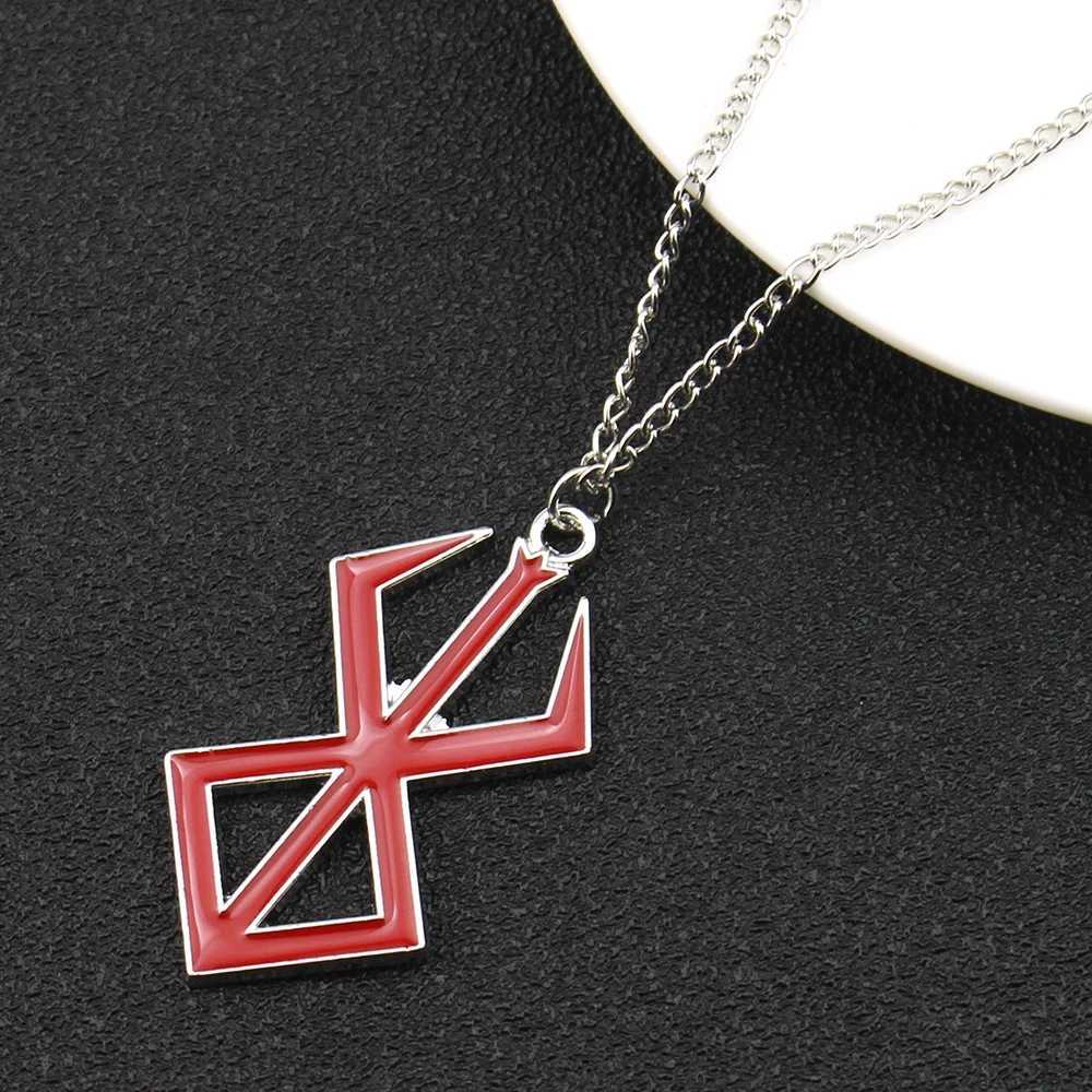 Creative Design Berserker Symbol Pendants Necklaces for Men Women Cartoon Mad Warrior Lightning Choker Key Chain Jewelry GiftXJ241123