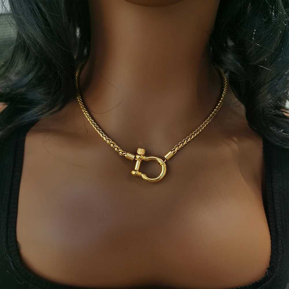 Oil free waterproof jewelry 18K gold-plated stainless steel rope chain necklace two tone necklace YF3383 X241123