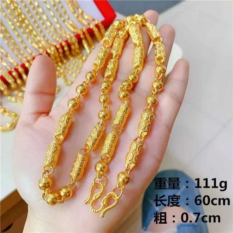 AU999 Gold Necklace New Thick Boss Chain Transfer Mens 24K Pure 60cm Jewelry Customized Fashion Necklace ORNA X241123