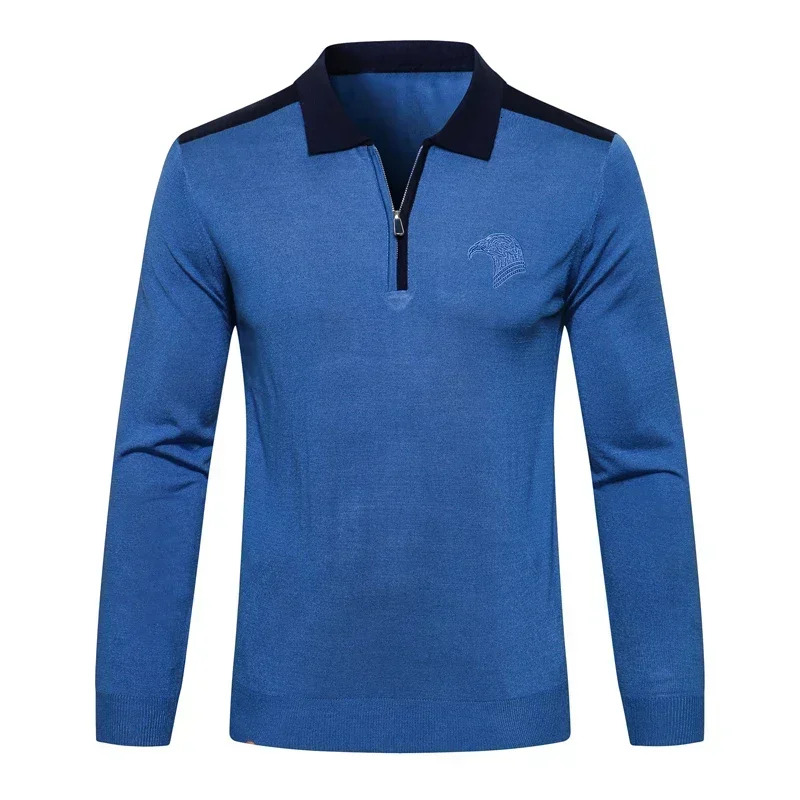 BILLIONAIRE BLKA CPTG Sweater Wool Men's 2024 New Warm Straight Elasticity Knitting Embroidery Quality Zipper Big Size M-5Xl