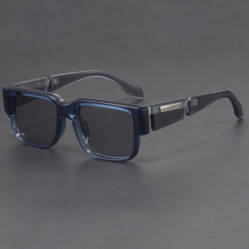 Oversized Square Sunglasses Men Oversized Big Glasses Vintage Women Goggles Gothic Y2K Futuristic Cool INS Niche Circular High-end Sturdy Metal inlay 