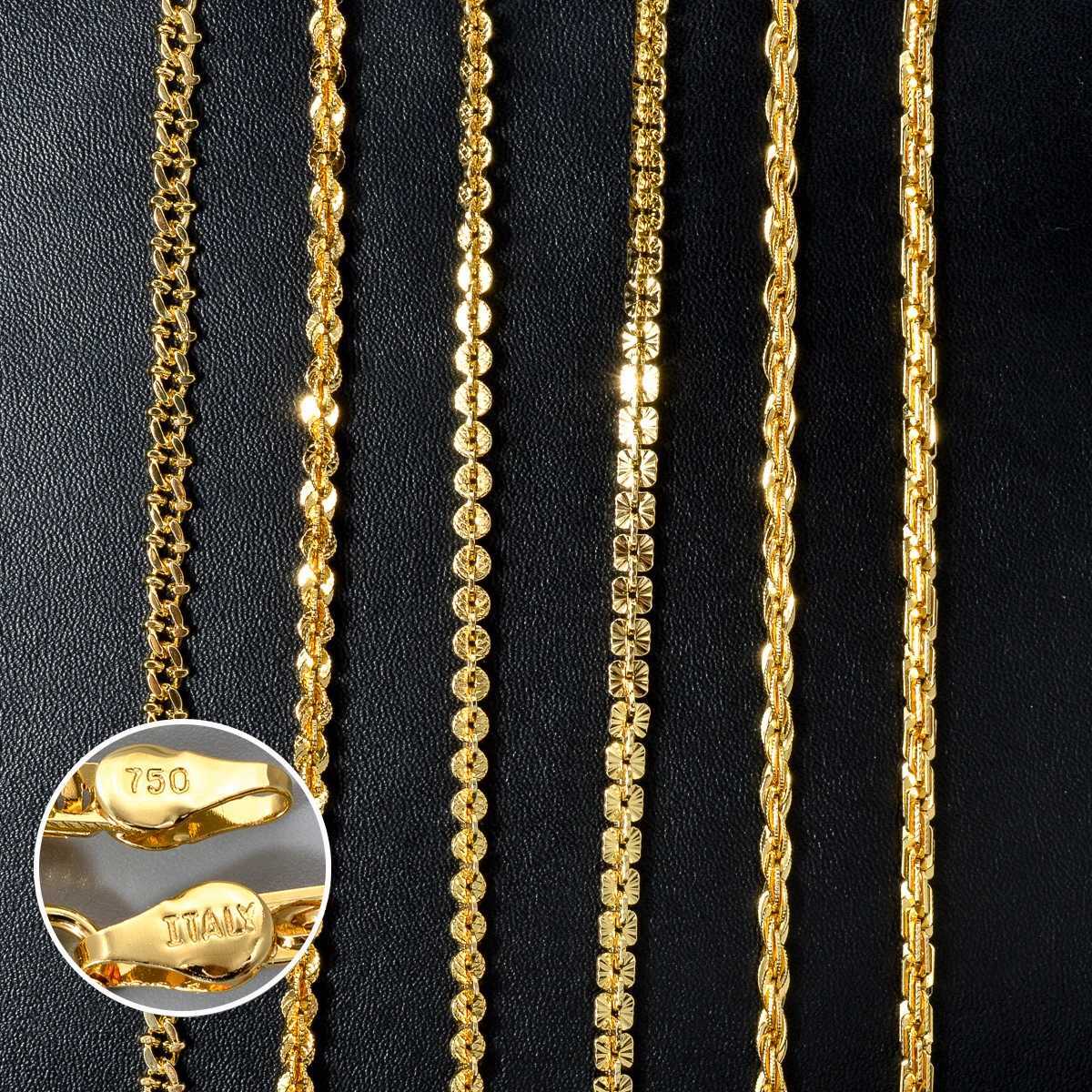 Fashion luxury Italy 750 18k gold plated Copper Link Chain Necklace For Women Jewelry Man Neck Accories Charms Party GiftX241123