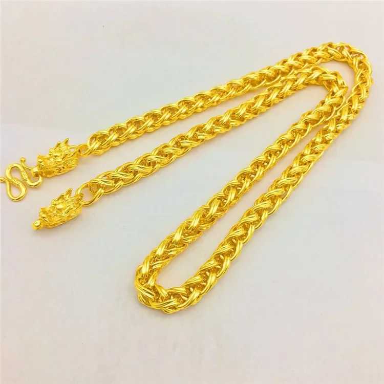 Authentic 18K Gold Retro Double Click Colorful Necklace Birthday Engagement Exquisite Jewelry Gift X241123