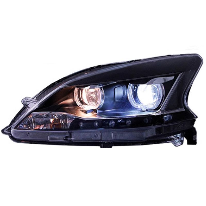 Auto Headlights For Nissan Sylphy 2012-20 15 LED Headlight Sequential Moving Turning Signal Light Front Lamp