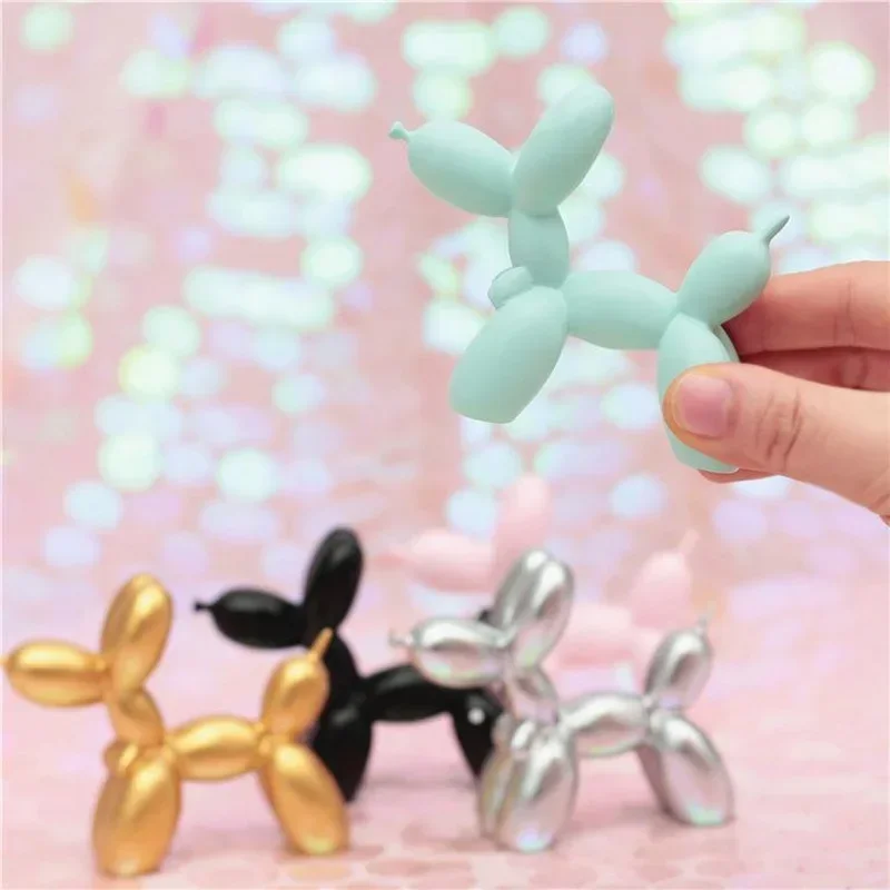 Balloon Dog Animals Statue Sculpture Animals Cake Art Pendant Modern Tabletop Decoration Home Resin Dessert Mat Balloon Party 0424