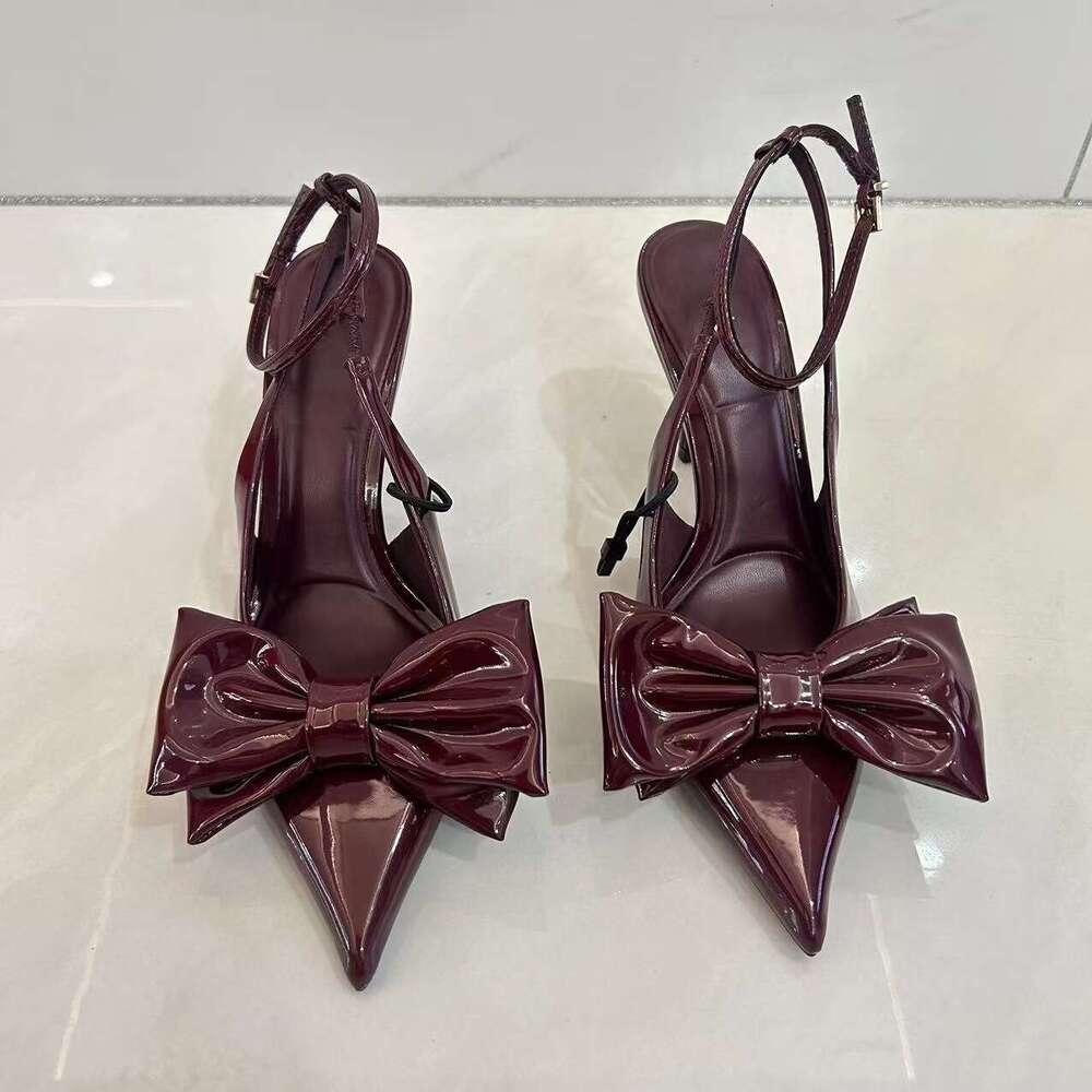 LITTLETON 2025 Heels Women's Red Leather Pointed Toe High Heels for Autumn Weddings and Careers