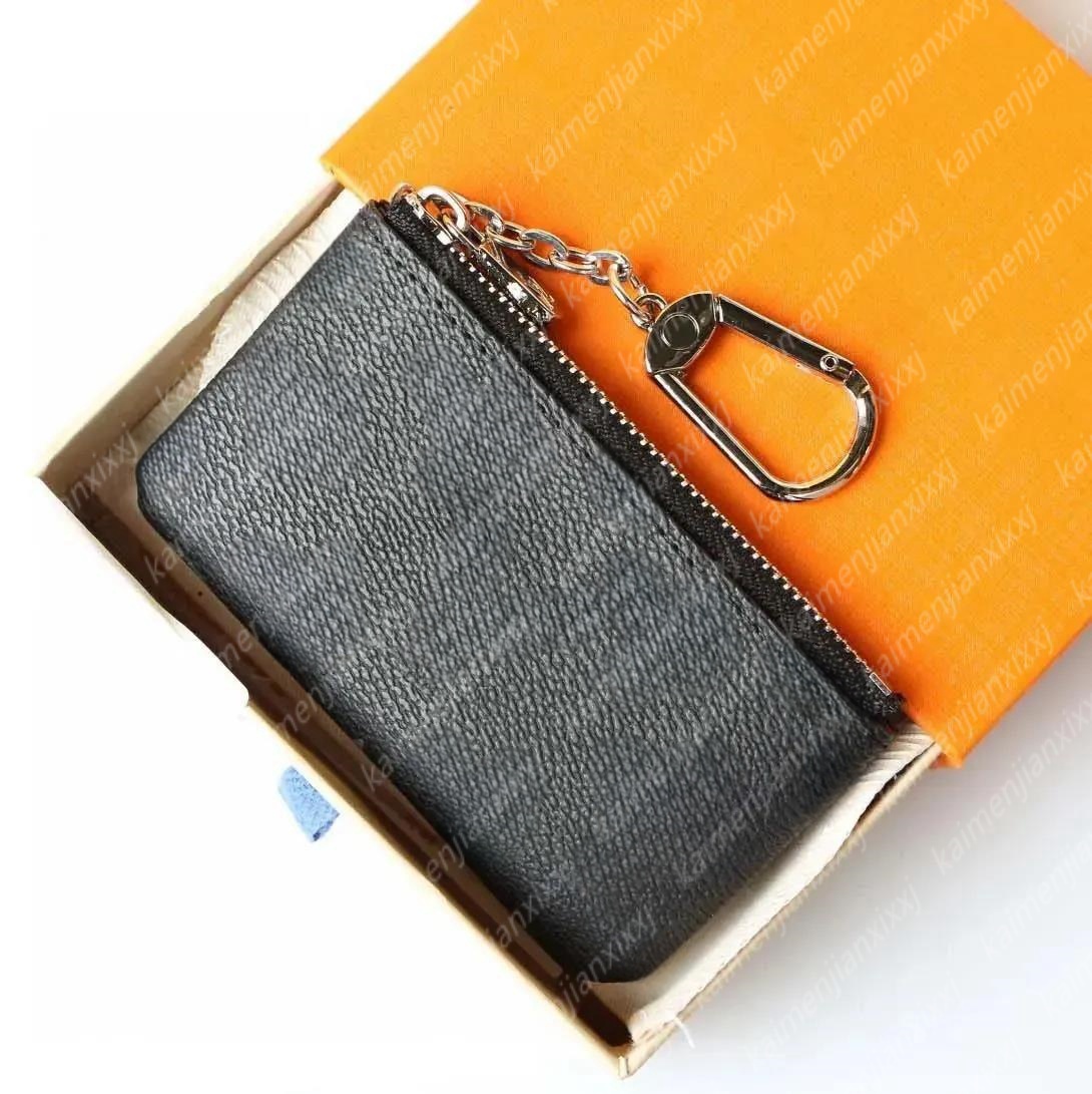 designer wallets bag coin pouch 6 colors Keychain Ring KEY POUCH coin purse Damier leather Credit Card Holder small zipper purses Wallet with box and dust bag M62650