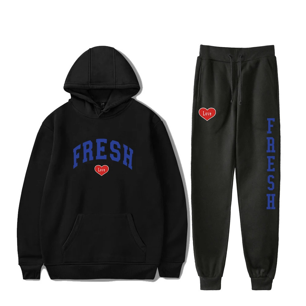Sturnio Triplets Hoodie Jogging Pants Two Piece Set SweatshirtSweatpants Fresh Love Fashion Mens Set 241121