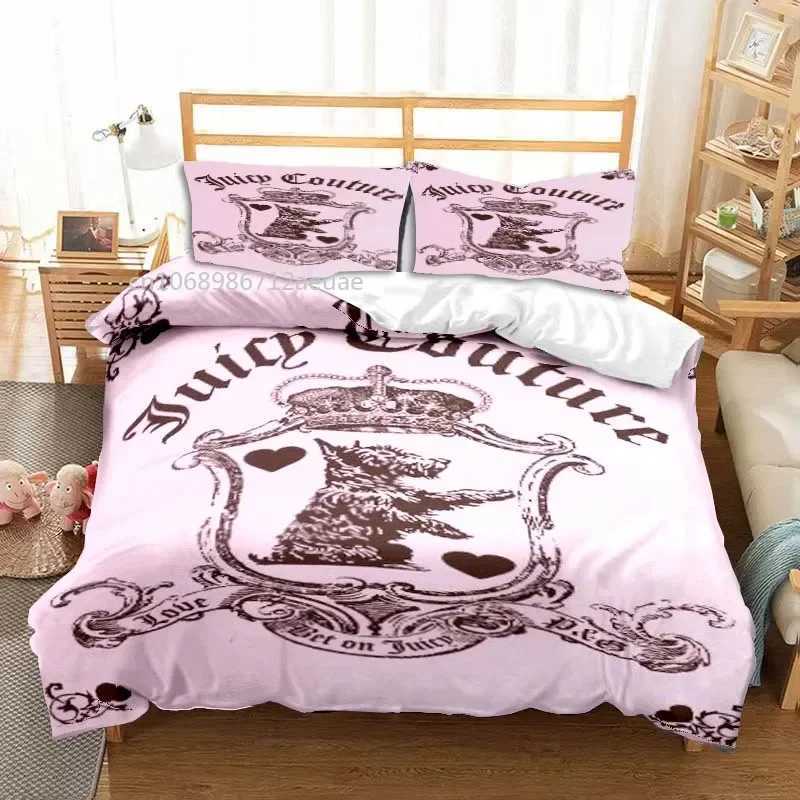 Bedding sets Juicy Couture All Season Twin Bedding Set 3 Piece Comforter Set Bed Duvet Cover Double King Comforter Cover T240422