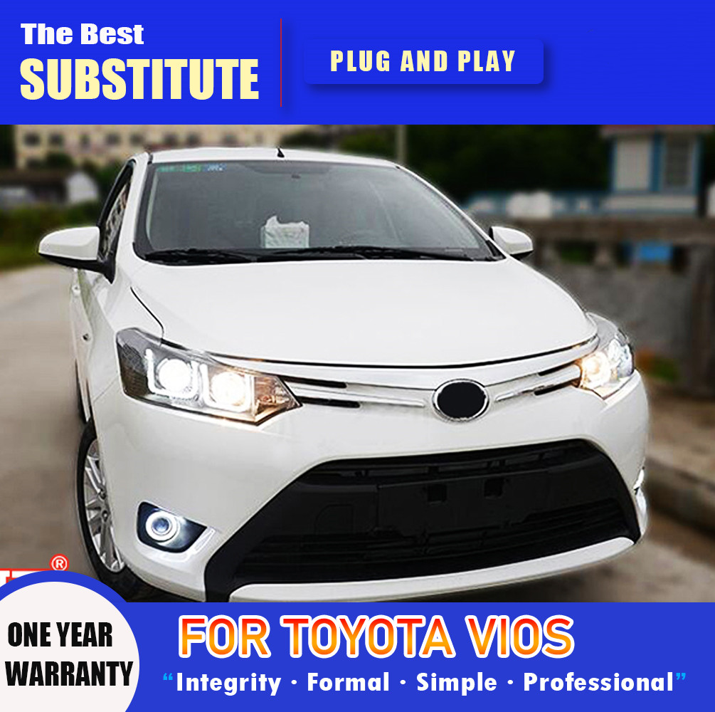 LED Headlight for Toyota Vios 2008-20 16 LED Headlights Signal Lights Day Running Light DRL Angel Eyes