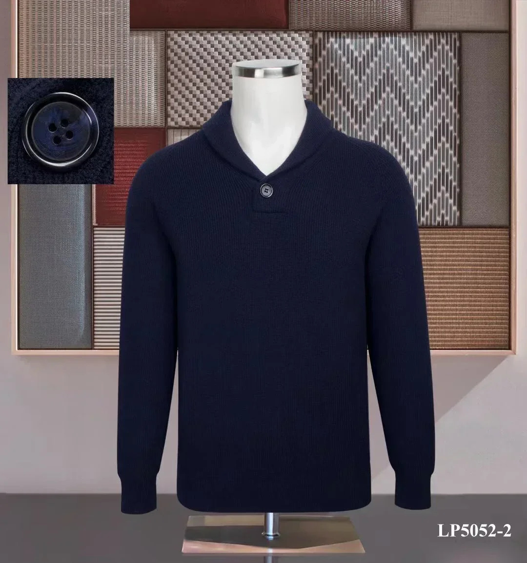BILLIONAIRE BLKA CPTG Sweater Cashmere Men's 2024 Autumn Winter New Warm Long Sleeve Elastic Button Knitting High Collar M-4Xl