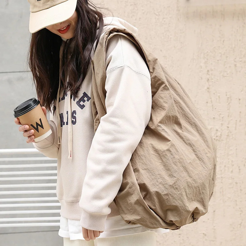Womens large tote bag casual pleated womens shoulder bag canvas vagrant handbag big cloud shopping wallet clutch 241122