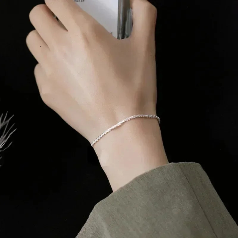 Silver Colour Sparkling Clavicle Chain Choker Necklace Collar For Women Fine Jewelry Wedding Party Birthday Gifts 2023 241122