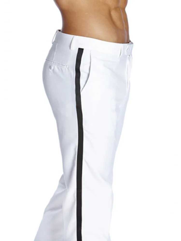 Customized Black/White Straight Pants Mens/Bridal Room/Best Mens Wedding/Evening Flat Pants KZ3 W24241123