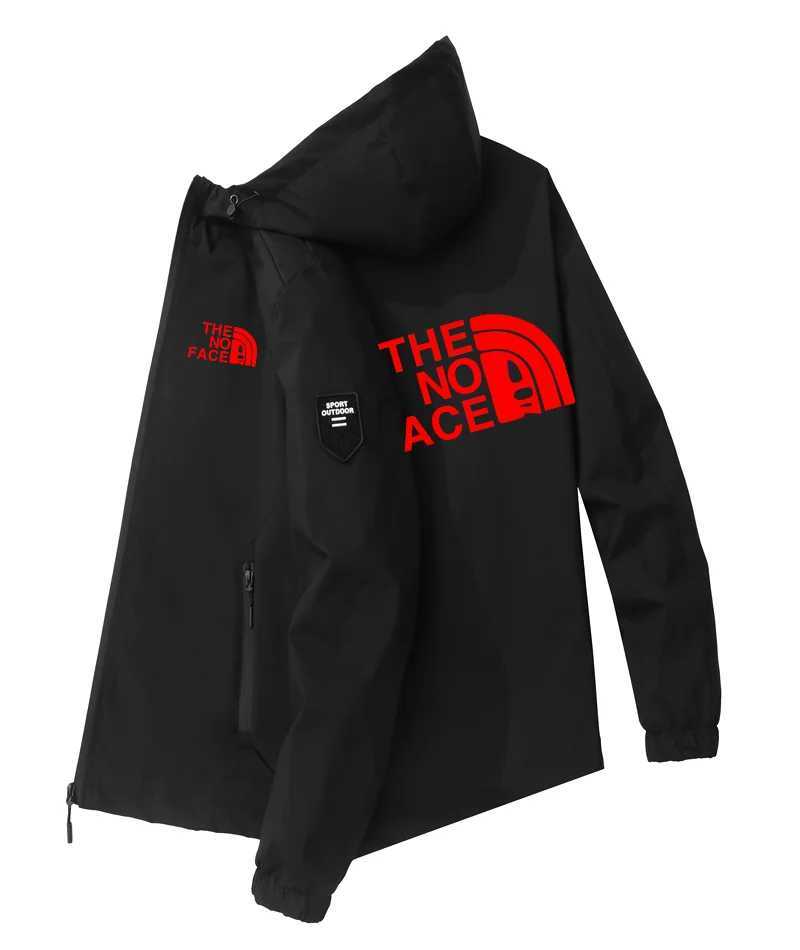 Mens high-quality zipper hooded windproof jacket outdoor hiking and adventure camping windproof travel new cuff jacket X241123