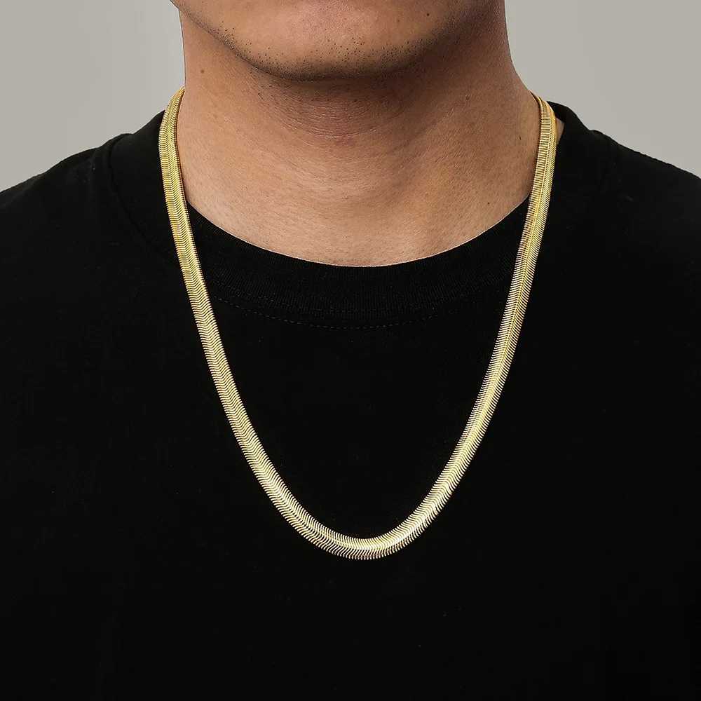 925 sterling silver plated 18K gold does not fade Fine 6MM snake bone Necklace for Men Women Fashion wedding accories JewelryX241123