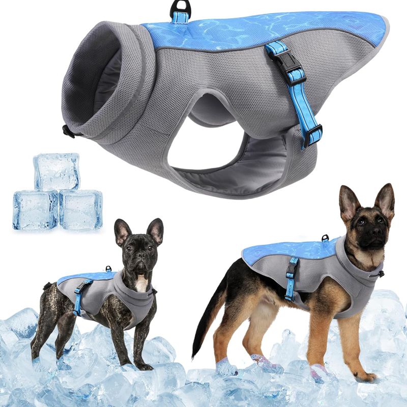 2025 new Summer Dog Cooling Vest with Reflective Straps, Quick-Release, Lightweight, for Small/Medium/Large Dogs
