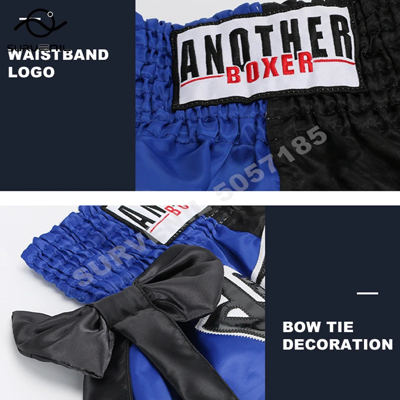 Muay Thai shorts bow satin Taekwondo boxing shorts boxing cage training shorts womens and childrens combat MMA martial arts clothing 241122