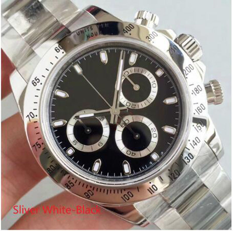 watch mechanical mens watch sapphire glass waterproof 41mm watches silver-colored stainless steel rubber business couple black rubber strap with box