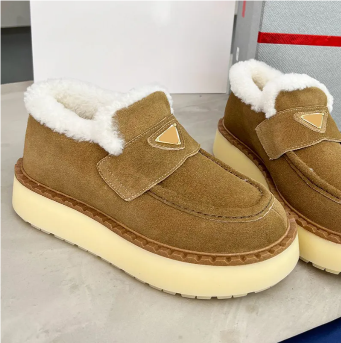 Designer Loafer Platform Suede Loafers Ultra Mini Boot Sneaker Shearling Dress Shoes Snow Flats Lace-up Winter Wool
