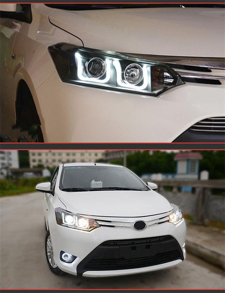 LED Headlight for Toyota Vios 2008-20 16 LED Headlights Signal Lights Day Running Light DRL Angel Eyes