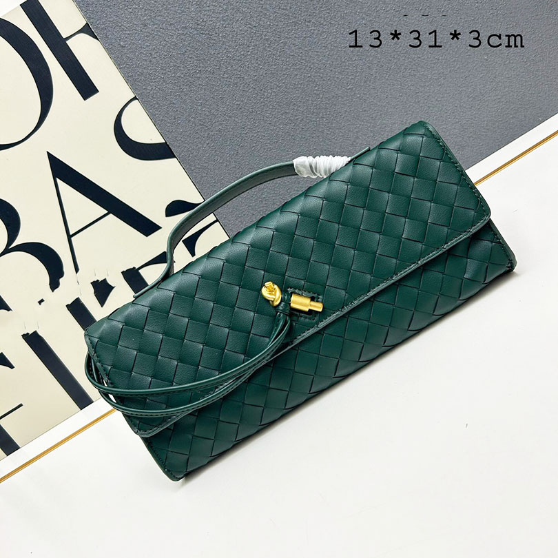 Clutch Intreciato Sheepskin Handheld Bag High Quality Designer Women'S Woven Wallet Card Bag Long Handbag Fashionable Luxury Versatile Underarm Clip Bag