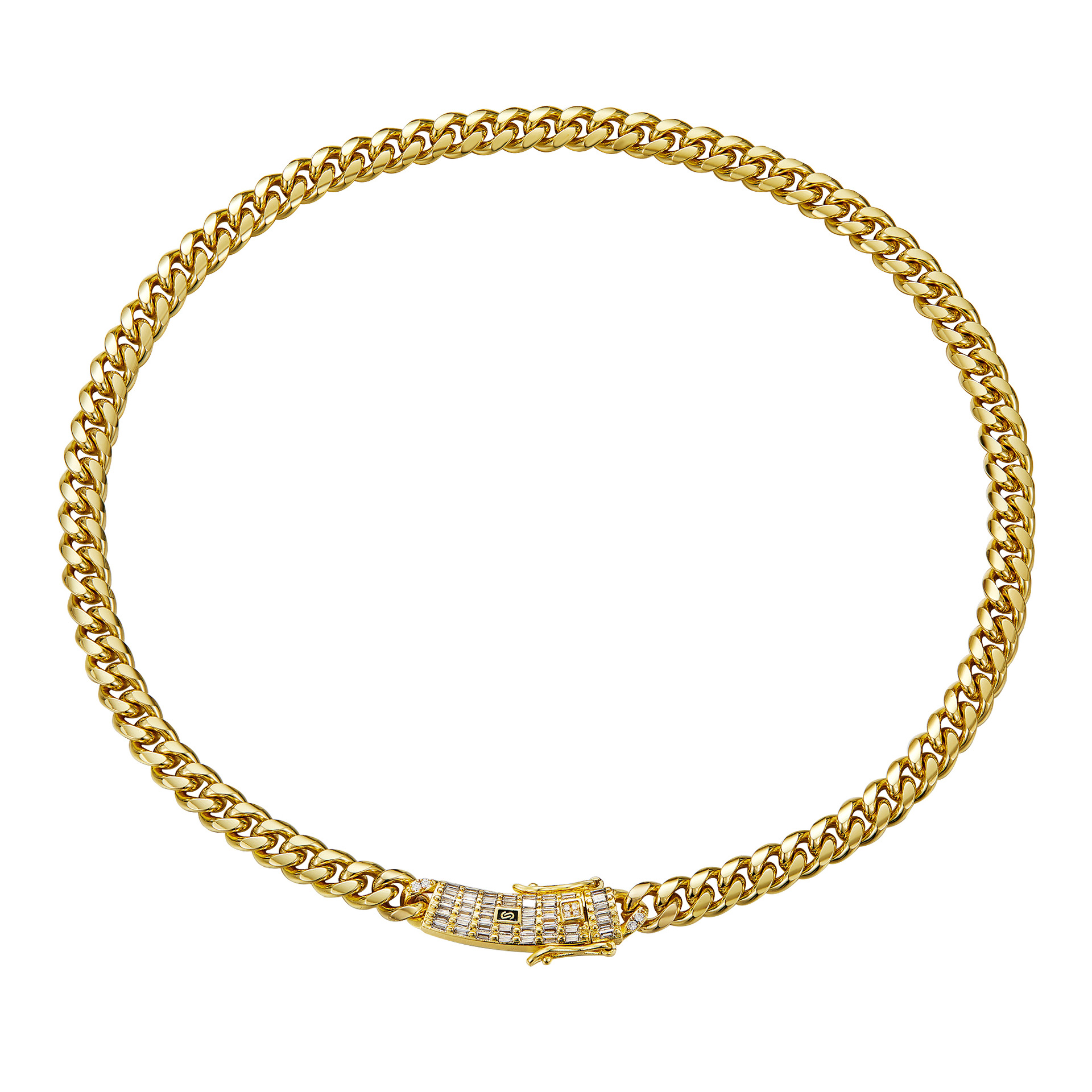 6-14mm Solid Stainless Steel Miami Cuban Chain Necklace Bracelets T Zircon Long Clasp 14K Gold Plated Jewelry