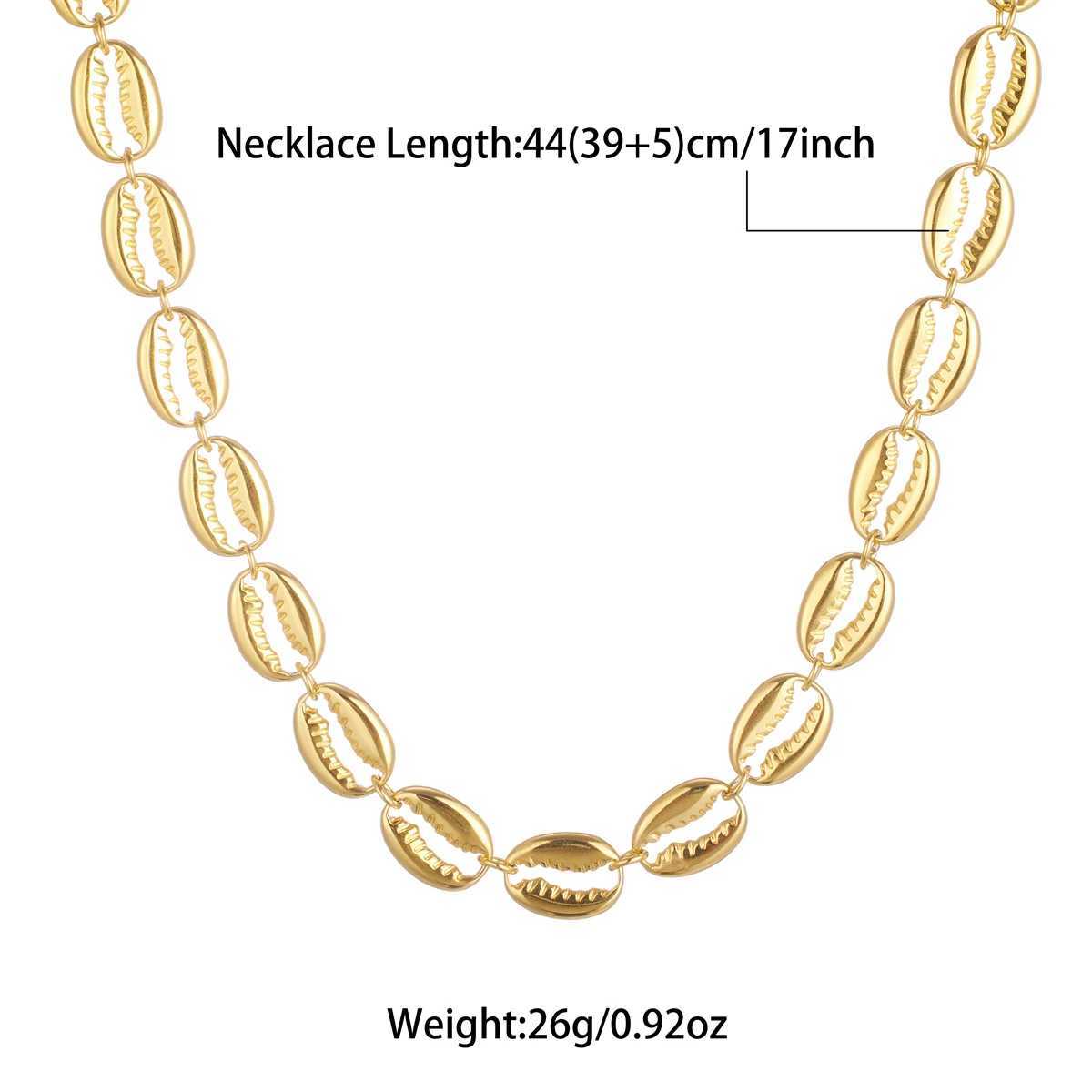 18k Gold Plated Stainl Steel Shell Chain Necklace For Men Women Choker Jewelry Birtay GiftX241123