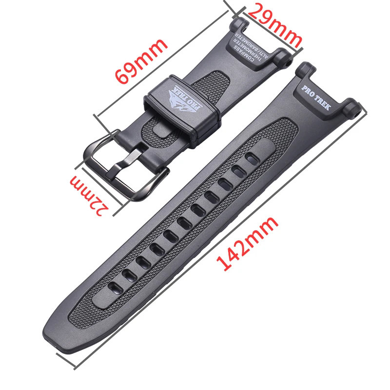 Rubber Strap Suitable for Casio Protrek Prg240 PRG40 Pathfinder Series Mens Sport Waterproof Watch Band Accessories 240409