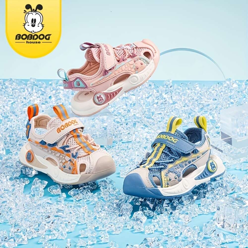 BOBDOG House Girl's Trendy Close Toe Breathable Sandals Comfy Durable Beach Water Shoes for Kid's Outdoor Activities, Summer BJ22655
