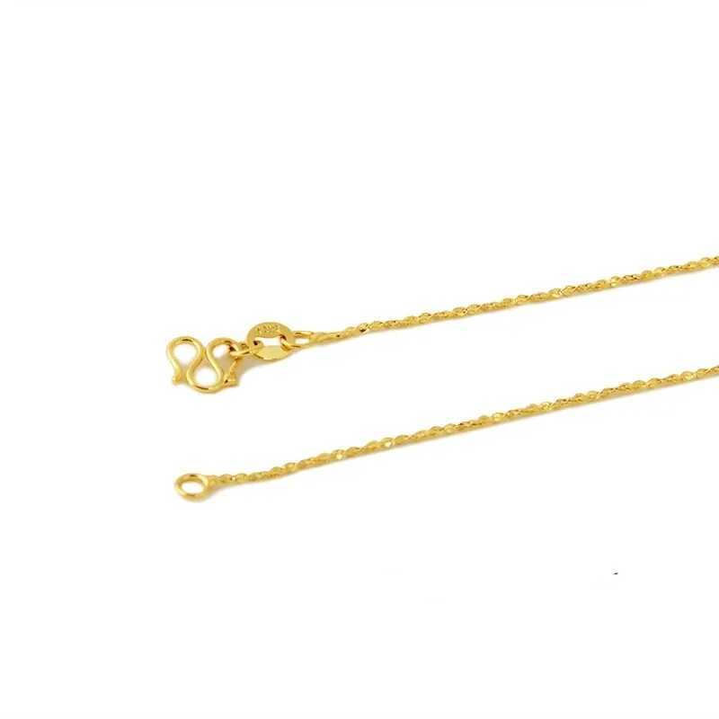 14k pure gold necklace womens box chain snake bone/star/cross chain 18 inch necklace exquisite jewelry gift X241123 - view 7
