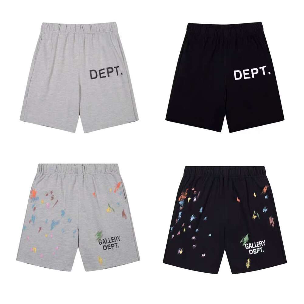 Mens Womens gallerydept shorts American Fashion Brand Hand-painted Splash Printing Pure Cotton Terry Shorts Fog High Street Loose Pants Couples Casual Pants ad