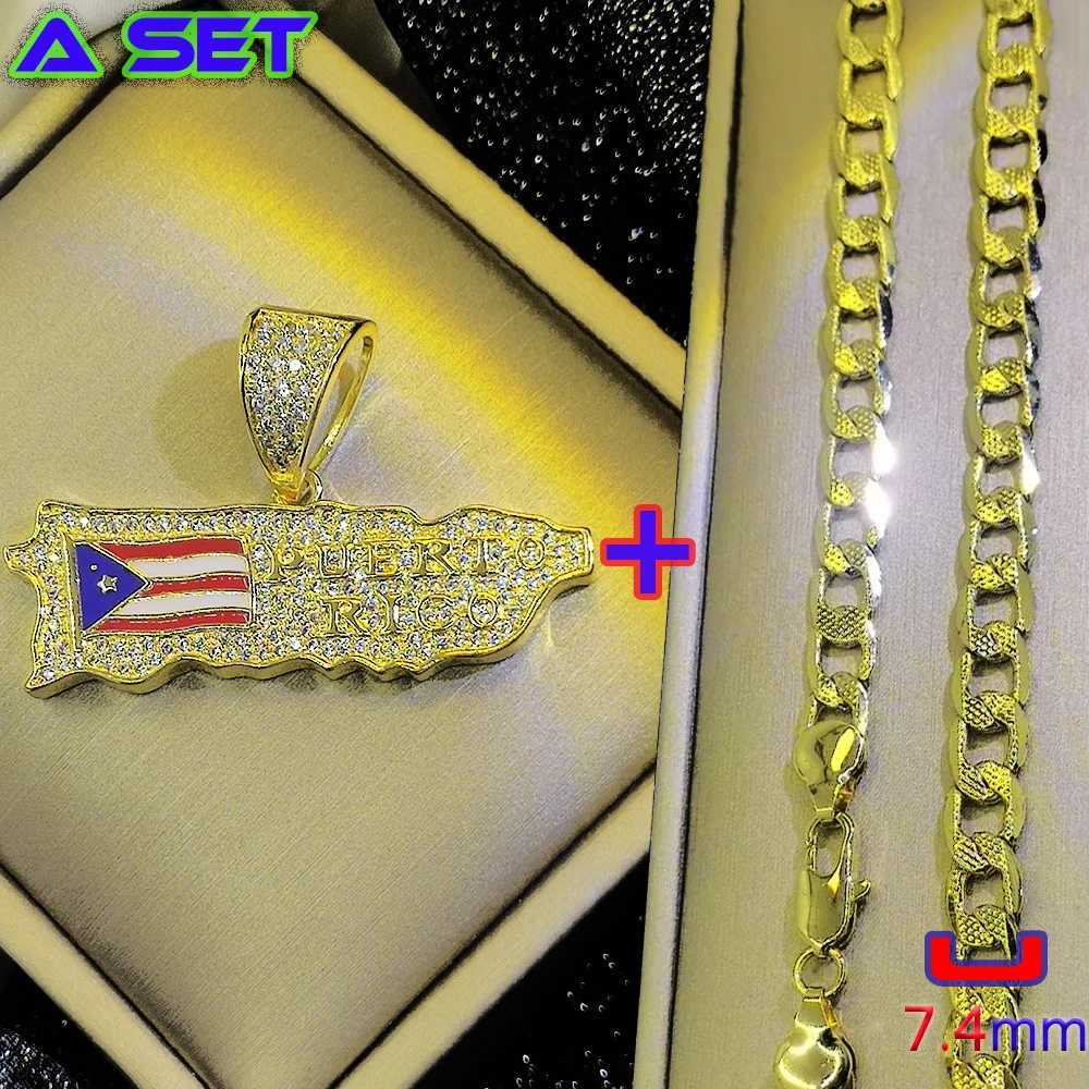 Premium custom gold necklace. Fl Diamond UK Graffiti Flag 18K Gold Plated Classic Craftsmanship Hip Hop New Fashion X2502241