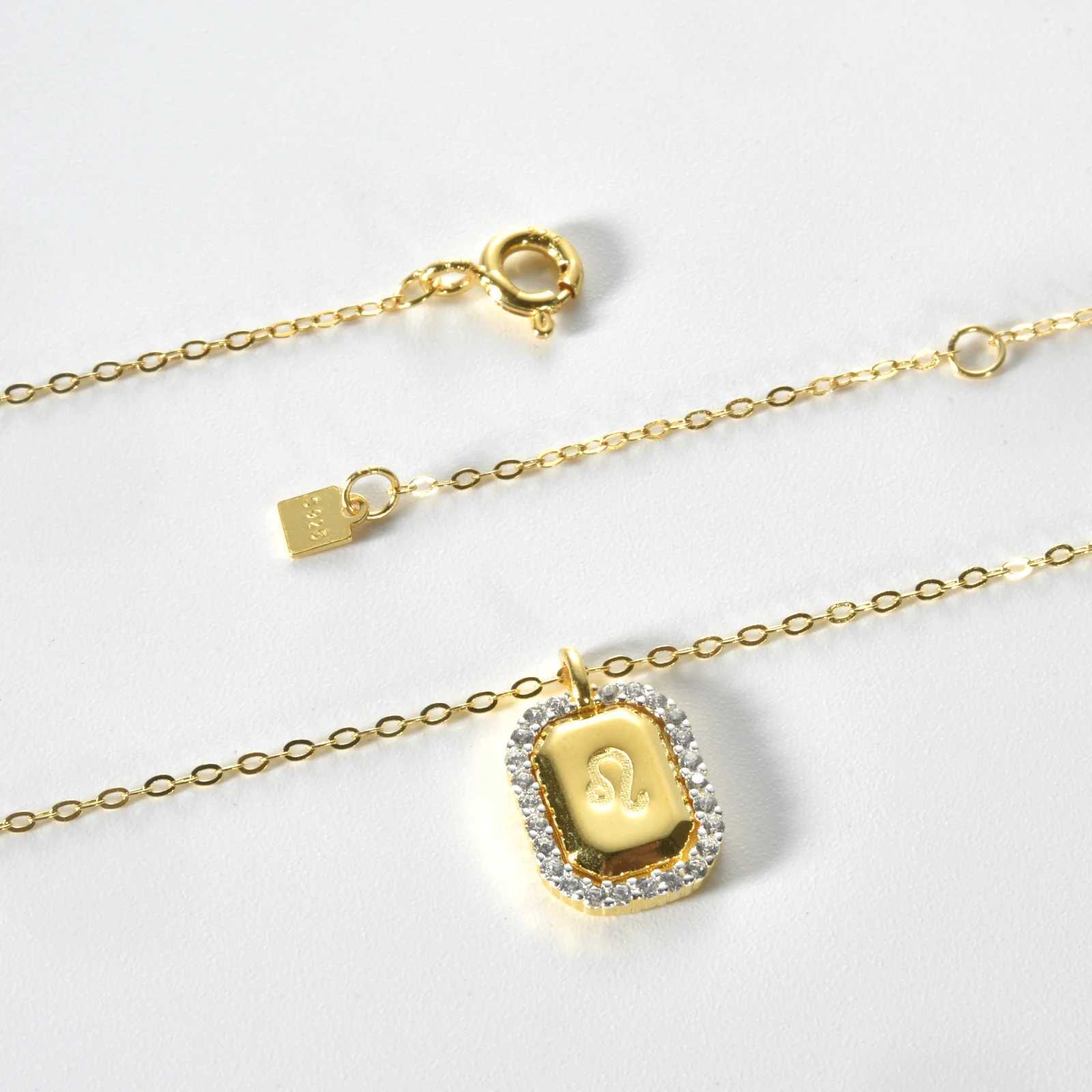 ANDYWEN 925 sterling silver gold 12 zodiac birthday womens necklace classic luxury womens exquisite jewelry 2023 birthday gift X241123