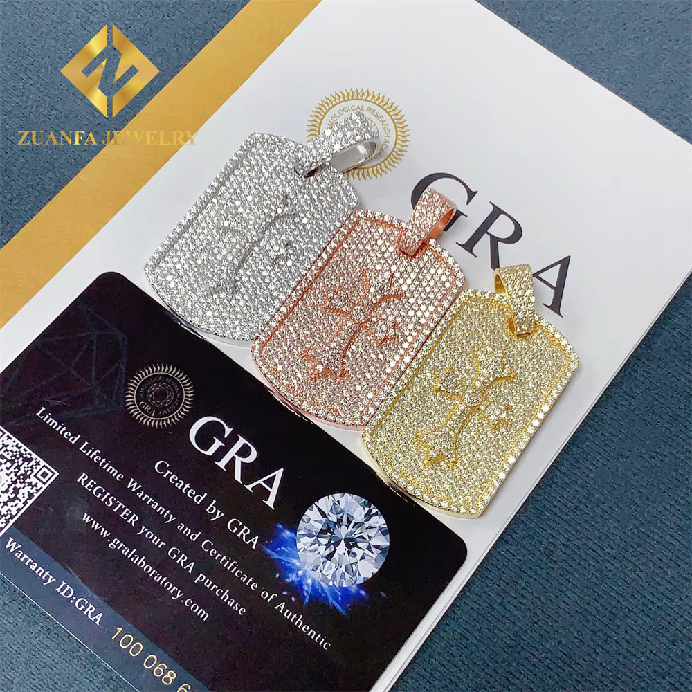 Laser Engraving Service Moissanite Pendant Charms Collection Cross Pendant Hip Hop Rock Iced Out Jewelry Gifts