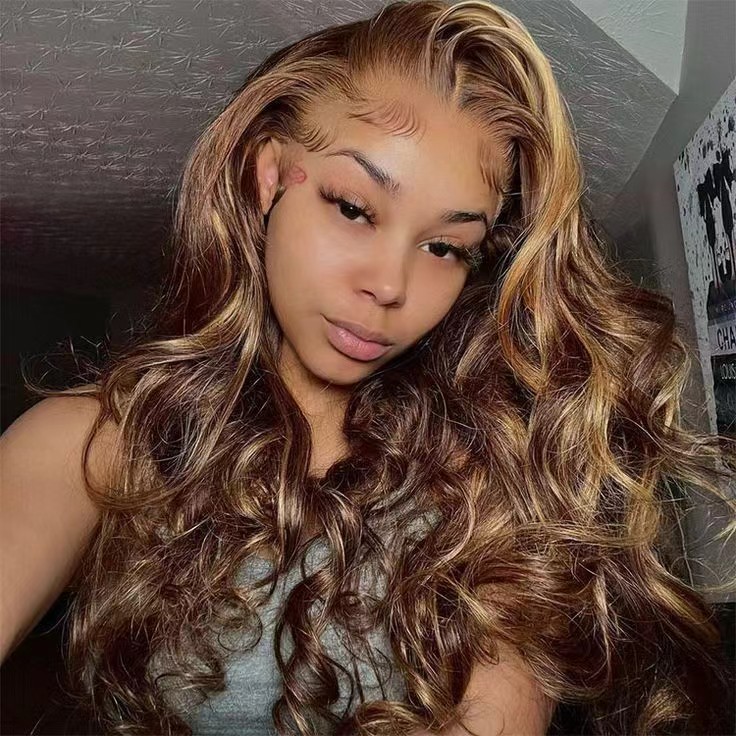 Honey Blonde Ombre Lace Front Wig Wear Go Highlight Glueless Wig Body Wave 13x4 HD Lace Frontal Wig Colored Human Hair Wigs Sale