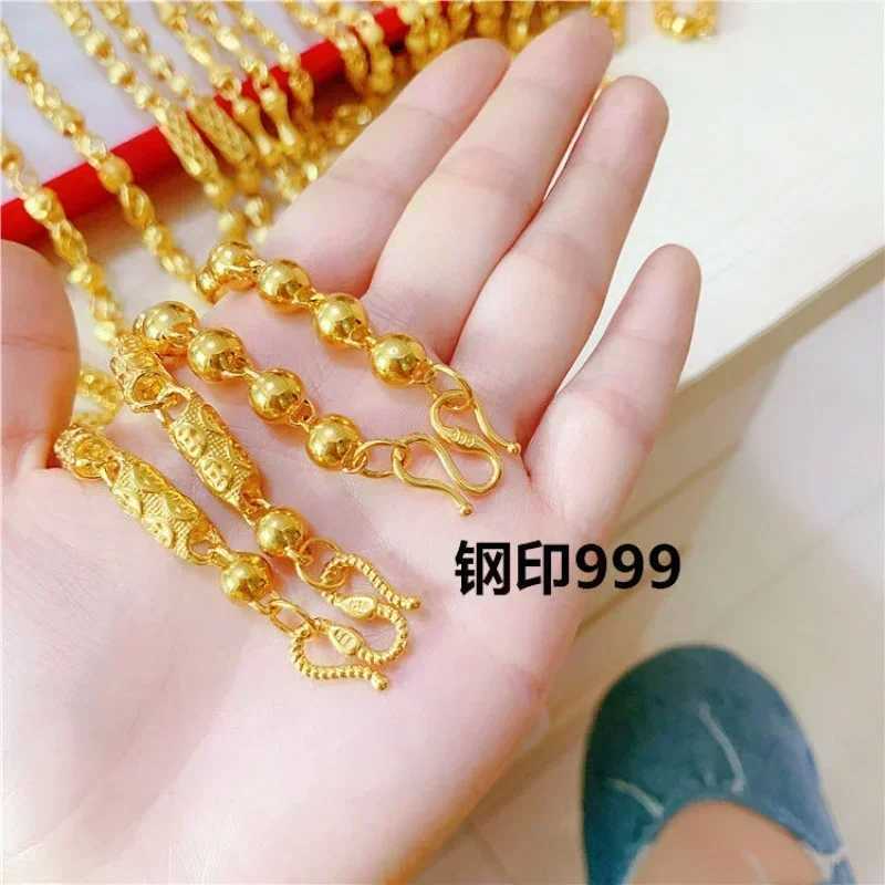 AU999 Gold Necklace New Thick Boss Chain Transfer Mens 24K Pure 60cm Jewelry Customized Fashion Necklace ORNA X241123