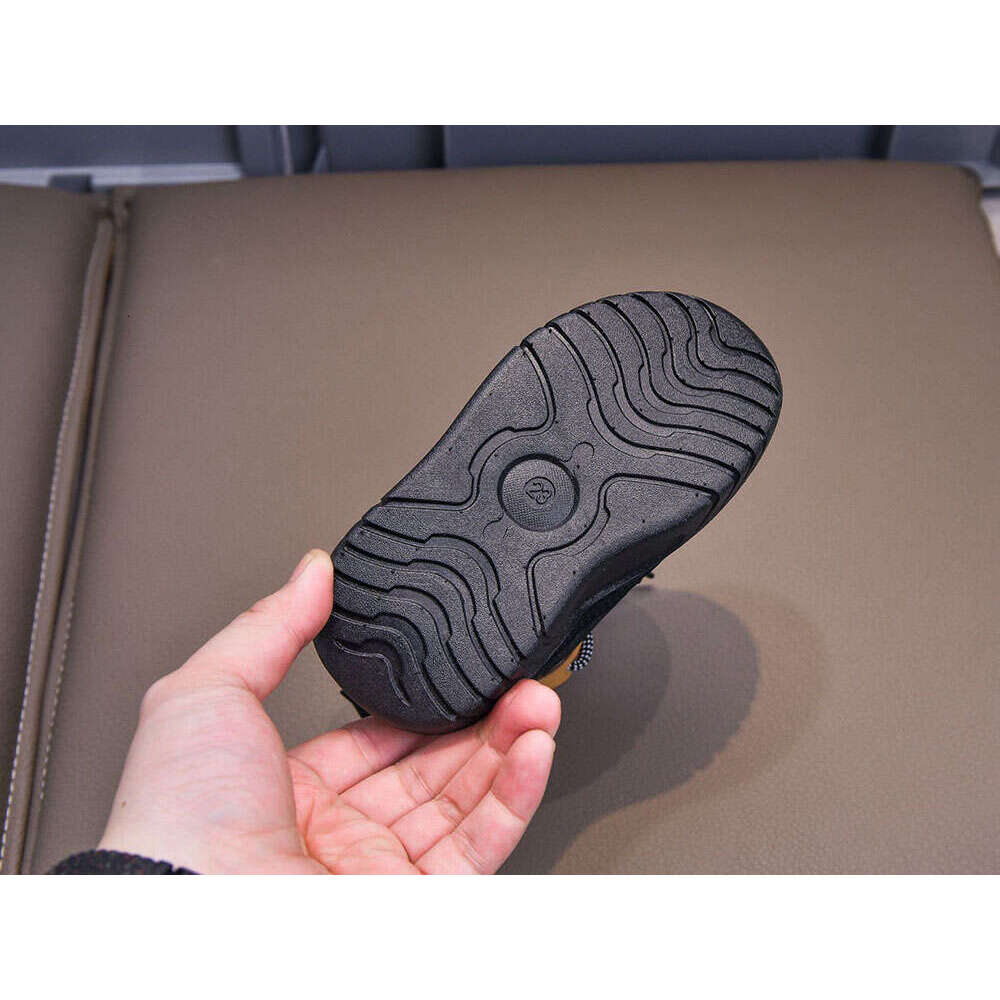 Faux Fur Winter For Children Trend Fashion Leather Boy's Snow Anti-slippery Thick Warm Plush Boots Cotton Shoes