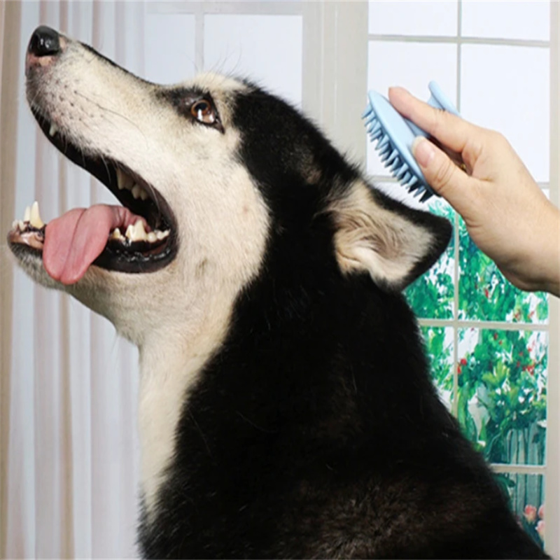 Pets Dogs Cats Massage Rubber Comb Long Short Hair Small Large Gently Removes Loose Shed Fur Pet Shampoo Bath Brush