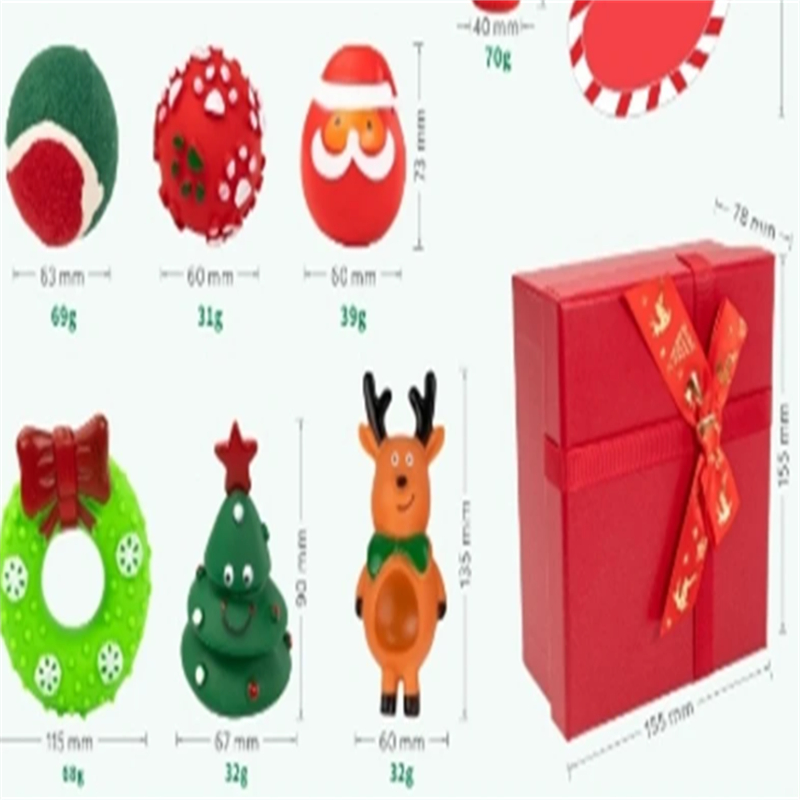 New Year Christmas Dog Stocking Toys Set with Squeaky Toys Santaelk Pet Dog Toy