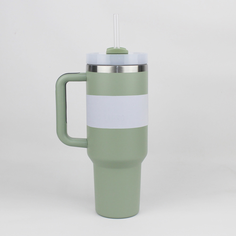 Ready To Ship 40oz Tumblers H2.0 Stainless Steel Cups Silicone handle Lid Straw 2nd Generation Car 40 oz mugs Water Bottles 20 color