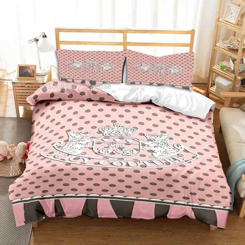 Bedding sets Juicy Couture All Season Twin Bedding Set 3 Piece Comforter Set Bed Duvet Cover Double King Comforter Cover T240422