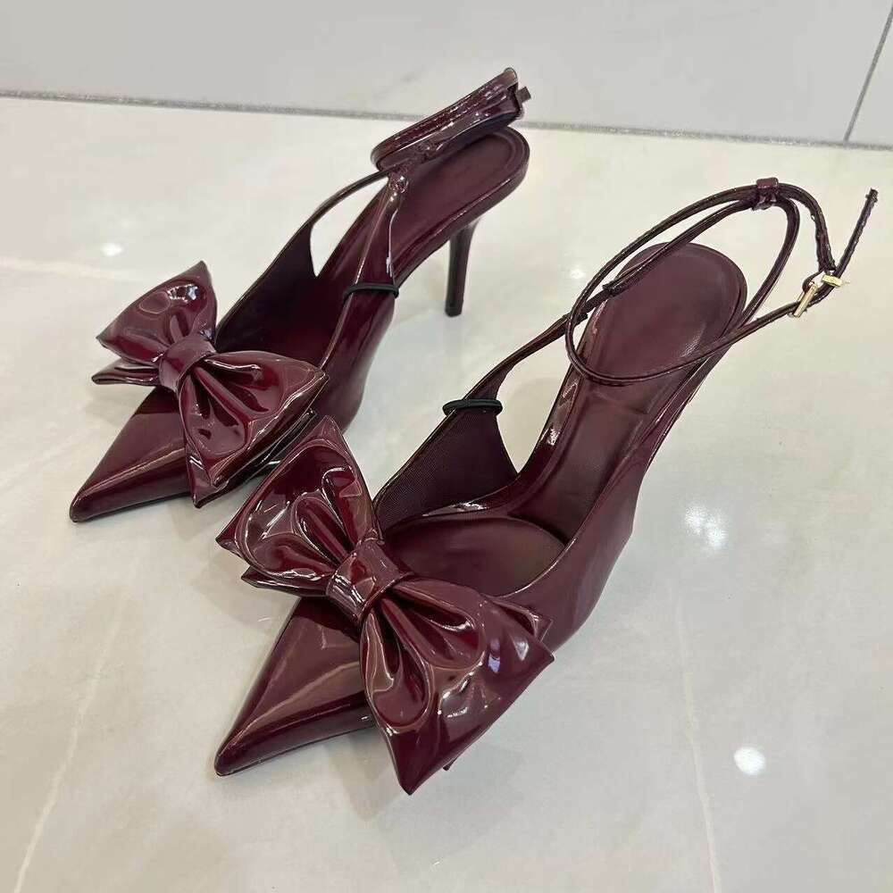 LITTLETON 2025 Heels Women's Red Leather Pointed Toe High Heels for Autumn Weddings and Careers