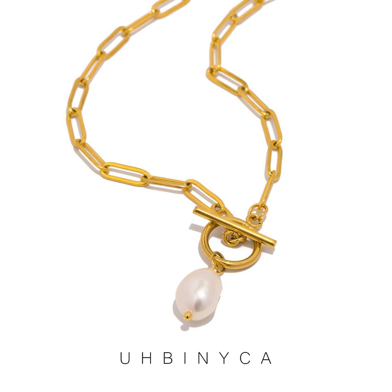 UHBINYCA Elegant Natural Pearl Necklace Suitable for Women Stainless Steel Chain and OT Buckle Anti Rust Jewelry X241123