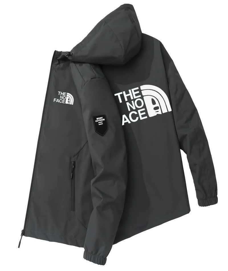 Mens high-quality zipper hooded windproof jacket outdoor hiking and adventure camping windproof travel new cuff jacket X241123