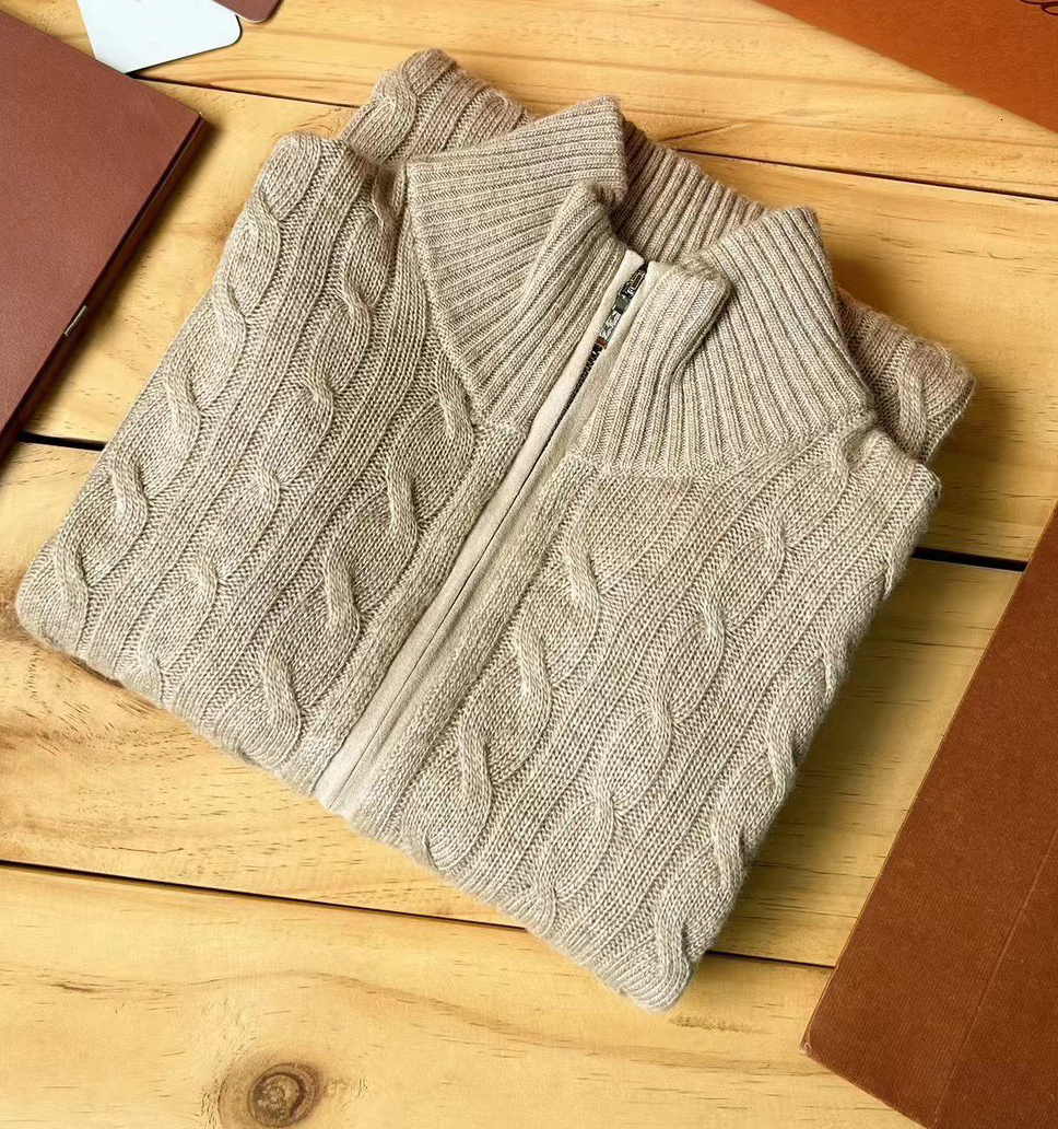 Autumn Winter L*P Men's Cashmere Half-Zip Knitted Long-Sleeved Top Male Fashion Pullover Sweater