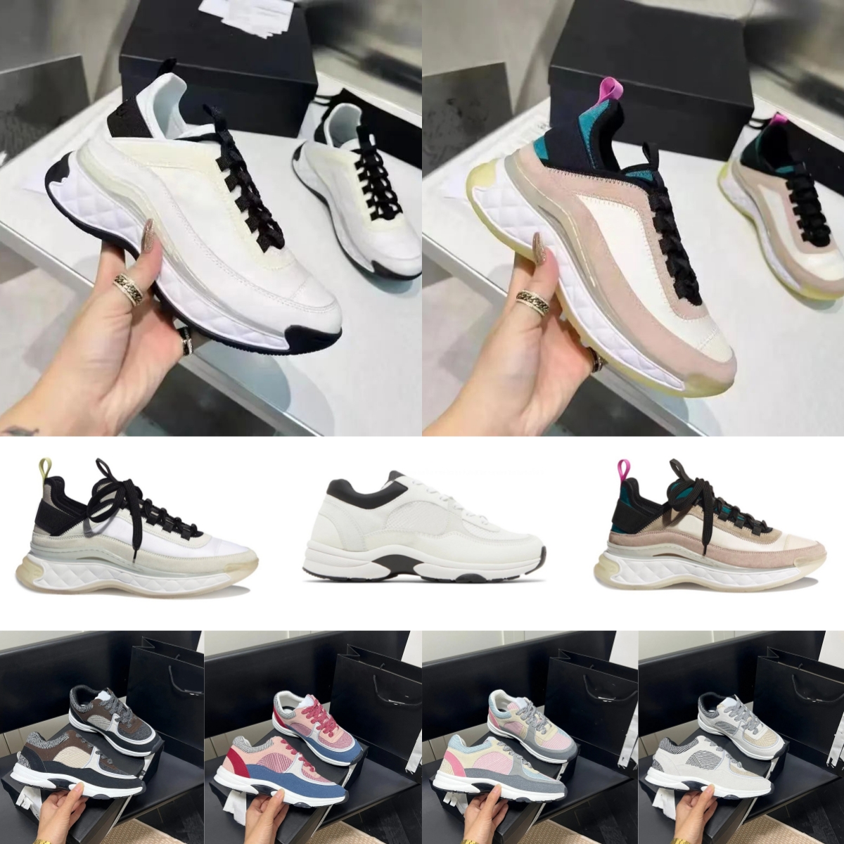 Women Casual Shoes Luxury Designer Sneaker Vintage Fashion Calfskin Suede Silver White Pink Black Biege Gold Platform Shoe Trainers Sneakers Jogging Walking