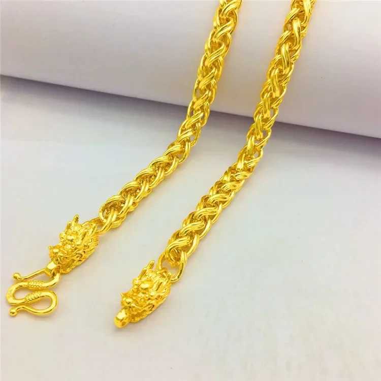 Authentic 18K Gold Retro Double Click Colorful Necklace Birthday Engagement Exquisite Jewelry Gift X241123