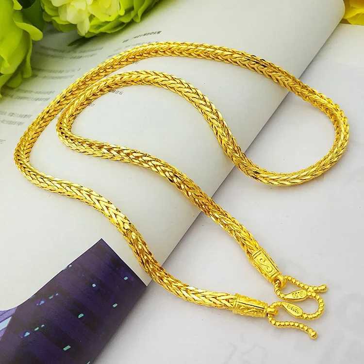 24K solid gold snake bone necklace for mens dragon bone snake bone necklace X241123 - view 3