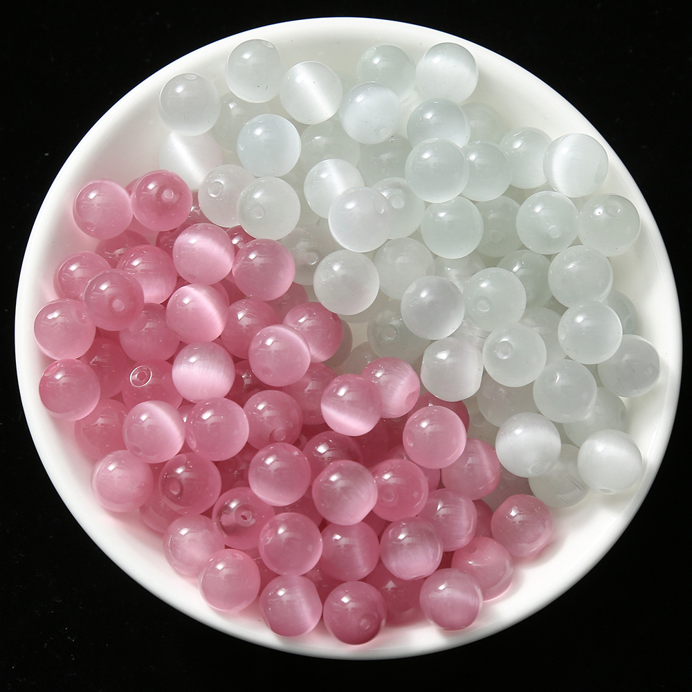 Antique cat's eye loose bead round bead DIY handmade necklace bracelet beaded bead jewelry accessories